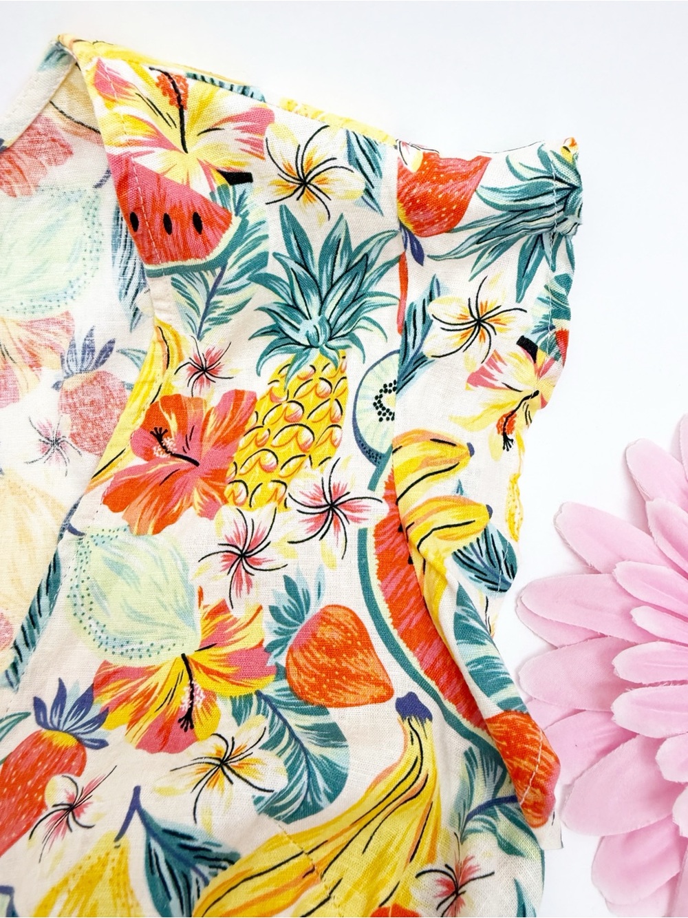 Marine Layer Camila Romper Floral Fruit Tropical Print - Picture 9 of 16